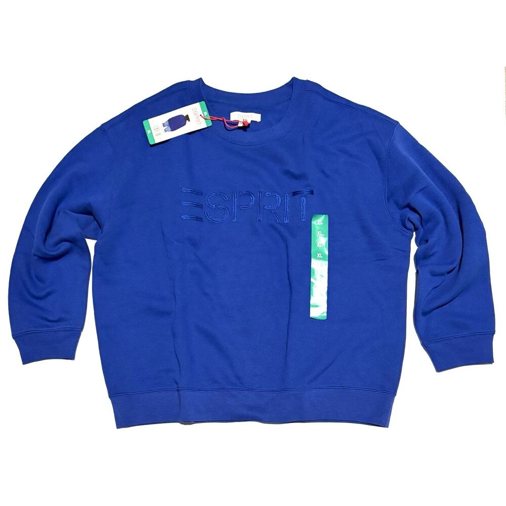 Esprit Costco Crewneck Sweatshirt Womens Sz XL Blue Retro Logo NWT - Picture 2 of 10